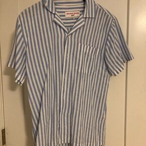 Orlebar Brown Blue/White Striped Camp Shirt James Bond 007 collection